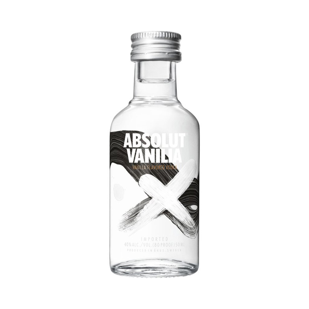 ABSOLUT VANILLA VODKA 50ML-12PK