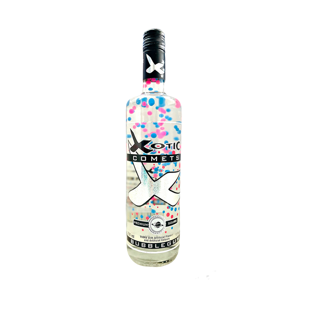 XOTIC COMETS BUBBLEGUM VODKA SHOOTER 750ML (RRP $21.99 P/BTL)