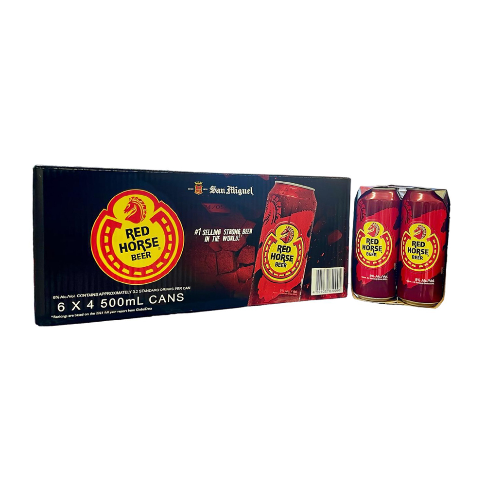 RED HORSE BEER CANS 500MLβ8%-24PK (6 x 4PK) (BBDβ04/11/2026)