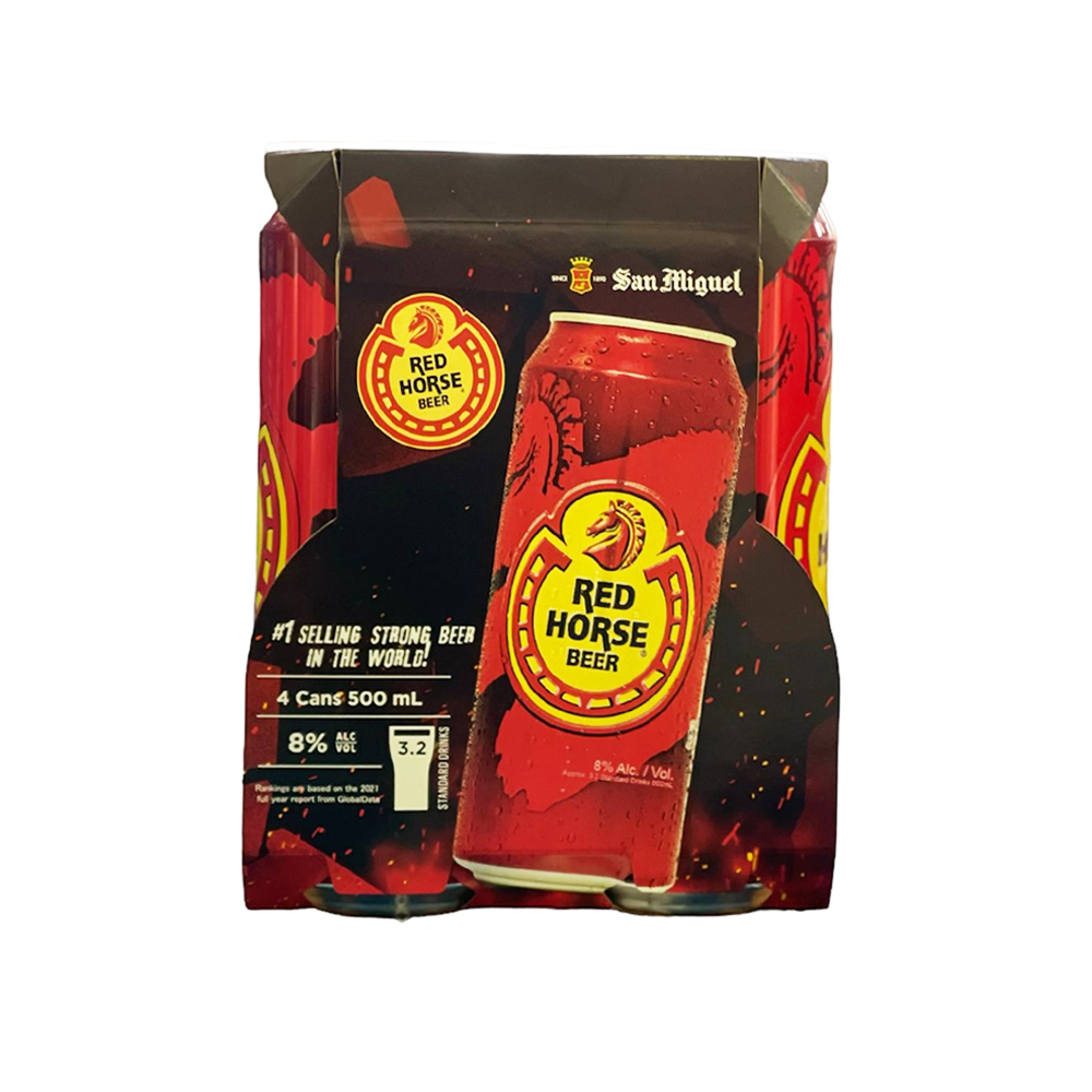 RED HORSE BEER CANS 500MLβ8%-24PK (6 x 4PK) (BBDβ04/11/2026) - Image 3