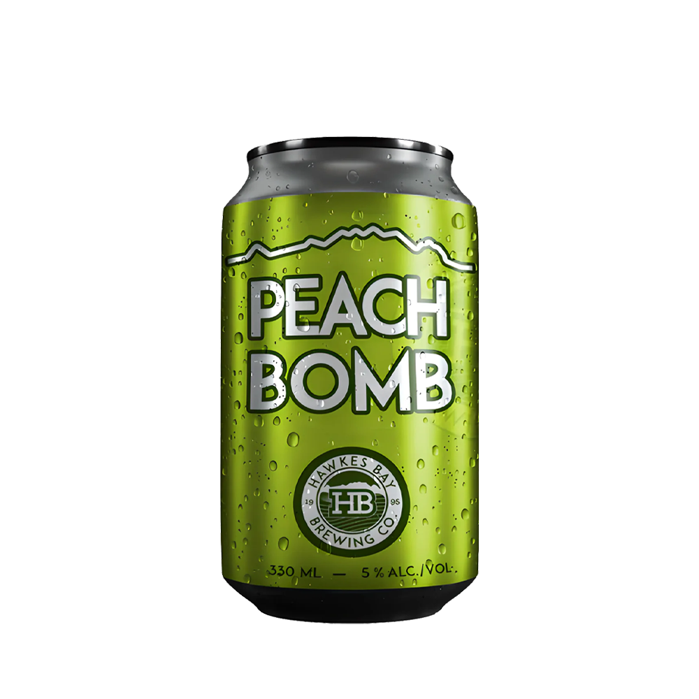 HAWKES BAY PEACH BOMB CANS 330ML-5%-24PK (6*4PK) (BBDโ02/10/2026)