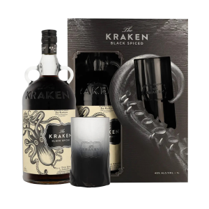 KRAKEN RUM 1000ML WITH INK-STAINED GLASS