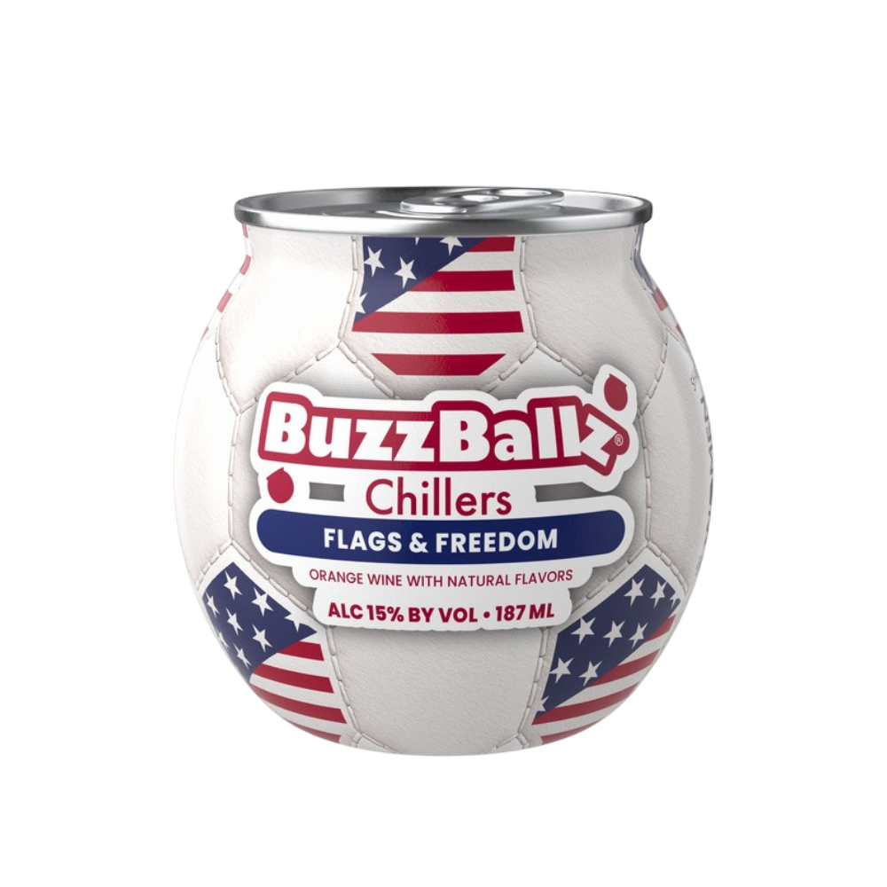 BUZZBALLZ SOCCER PINEAPPLE ORANGE (FLAGS & FREEDOM)187ML-12PK